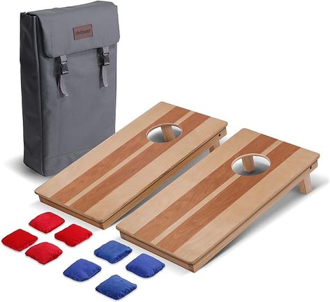 Amazon.com : GoSports 2 ft x 1 ft Backpack Cornhole Game Set, Includes 2 Premium Wood Travel Size Boards and 8 Mini Stick and Slide Bean Bags : Sports & Outdoors Tailgate Games, Cornhole Game, Bean Bag Toss, Bag Toss, Corn Hole Game, Fun Party Games, Toss Game, Backyard Games, Cornhole Set