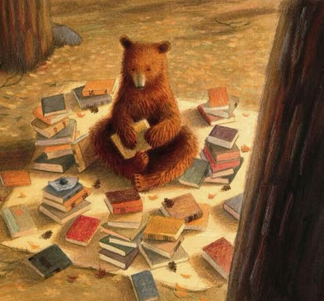 L Wallpaper, Arte Peculiar, Bear Illustration, Bear Art, Childrens Illustrations, Pics Art, Children's Book Illustration, I Love Books, الرسومات اللطيفة