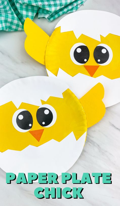 This paper plate chick craft for kids is a fun project for Easter or spring time! Download the free printable template and make with preschool, kindergarten and elementary children.   #simpleeverydaymom #paperplatecrafts #chickcrafts #eastercrafts #springcrafts #eastercraftsforkids Easter Crafts Diy Kids, Crafts Template, Chick Craft, Diy – Velikonoce, Easter Crafts Preschool, Craft Easter, Animal Studies, Easter Crafts For Toddlers, Easter Arts And Crafts