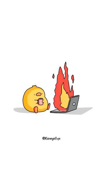 Kenny on Instagram: "Nope … don’t wanna work today 👎🐤🔥 Thank you all so much for 9k followers ❤️ Sticker available on @giphy Made using @procreate on iPad Pro #birb #artreels #animation #cuteart #2danimation #duck" Cute Duck Animation, Duck You Wallpaper, Animated Animals Cute, Ducks Animated, Animated Duck, Duck Fanart, Ducks With Knives, Cute Animated Animals, Thank You Funny