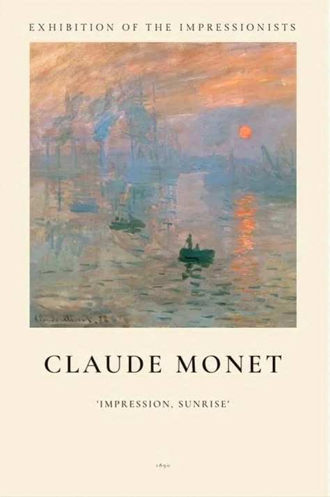 Impression Sunrise, Impressionism Monet, Monet Art, Arte Van Gogh, Art Exhibition Posters, Monet Paintings, Picture Collage Wall, Arte Inspo, Photo Wall Collage