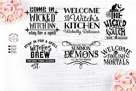 Halloween sign bundle by Graphic House Design P.C on @creativemarket Witch Saying Quotes, Witch Saying, Halloween Sayings, Funny Witch, Witch Quotes, Graphic Design Assets, Witch Svg, Halloween Sign, Halloween Quotes