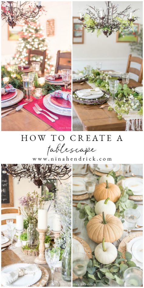 Learn how to create a tablescape with these step-by-step instructions! Tablescapes are the perfect way to decorate and celebrate for memorable occasions. Boho Glam Tablescape, How To Tablescape, How To Set A Table, Tablescapes Ideas Everyday, Ez Recipes, Becoming An Event Planner, Tablescapes Ideas, Modern Home Style, Place Settings Thanksgiving