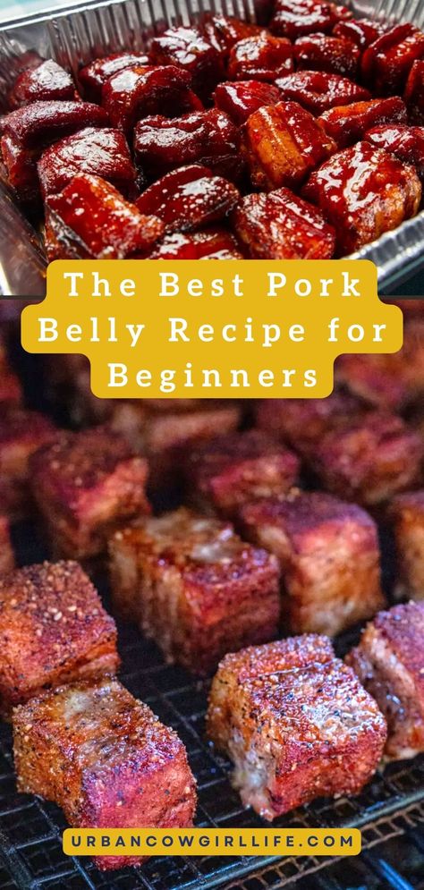 Smoked Pork Bites, Pork Belly Recipes Grilled, Por Belly Recipes, Burnt Pork Belly Ends, Pork Belly Seasoning Recipe, Pork Belly Pieces Recipes, Pork Belly Steak Recipes, Pork Belly Crock Pot, Pork Belly Recipes Marinade