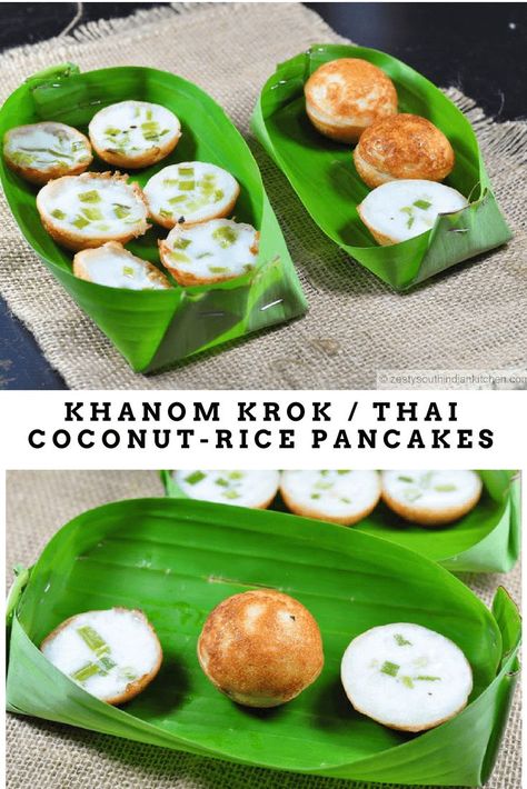 Standing Line, Thai Coconut Rice, Thai Recipes Dessert, Cooking With Coconut Milk, Rice Pancakes, Thai Snacks, Thai Desserts, Thai Cooking, College Days