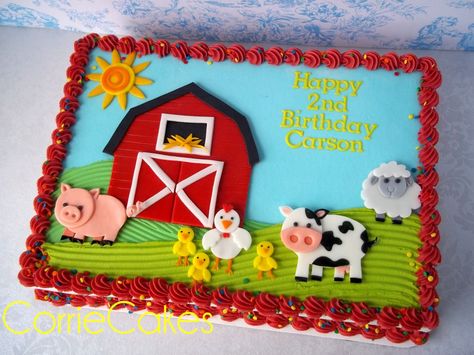 Farm Birthday Cakes, Farm Animal Cakes, Barnyard Birthday Party, Farm Theme Birthday, Farm Themed Birthday Party, Farm Animals Birthday Party, Farm Cake, Barnyard Party, Barnyard Birthday