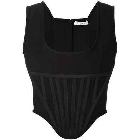 Givenchy Corset Style Tank Top ($1,240) ❤ liked on Polyvore featuring tops, black, corset, givenchy top, corset tops, givenchy, corsette tops and scoop neck top Corsette Tops, Bone Corset, Givenchy Top, Givenchy Shirt, Curved Hem Shirt, Cl Fashion, Style Tank Top, Corset Tops, Corset Style Tops