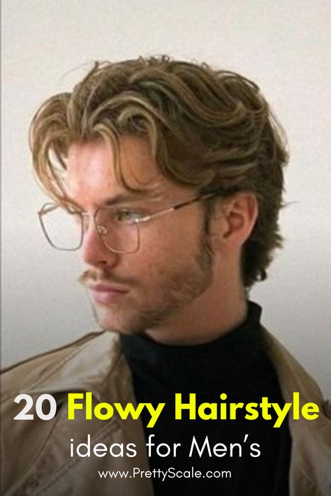 Discover 20 stylish flowy haircut ideas for men with medium hair! 🌿 From textured layers to sleek waves, these cuts offer a cool, effortless vibe for any occasion. 🌟 #MediumHair #MensHaircuts #FlowyHairstyles No Part Mens Haircut, Mid Length Haircuts For Men, 90s Flow Hair Men, Flowy Haircut Men, Medium Length Tapered Hair Men, Mens Hairstyles Wavy Thick Hair, Loose Slick Back Hair Men, Wavy Male Hairstyles, Modern Male Haircut