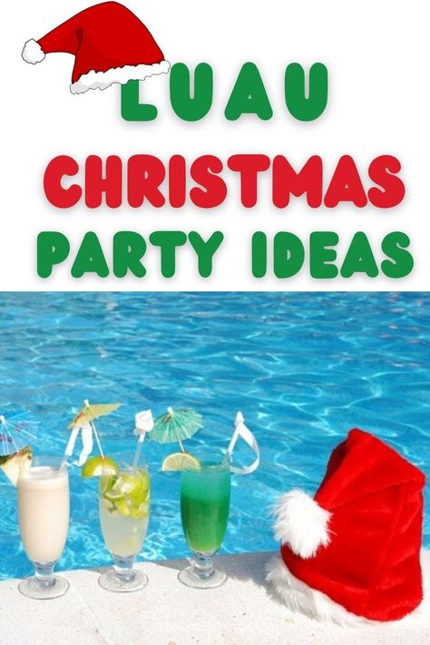 The best ideas for a Tropical Hawaiian Christmas party including food, games, decorations and more! #christmaspartythemes #luauchristmas Luau Christmas Party Food, Tropical Christmas Dinner, Happy Huladays Party, Hawaii Christmas Party, Jimmy Buffet Christmas Party, Hawaiian Christmas Theme, Hawaiian Christmas Traditions, Christmas Luau Decorations, Hawaiian Luau Christmas Party