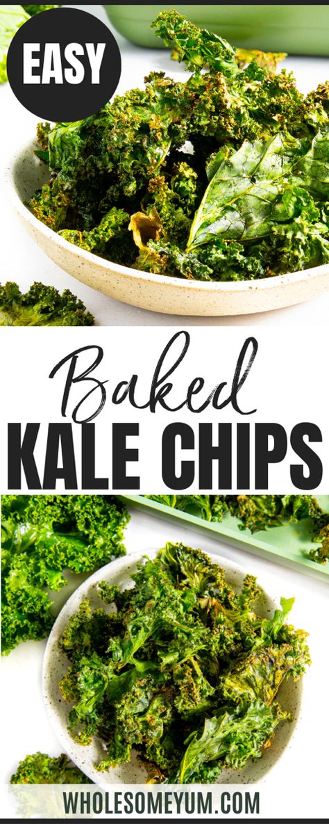 Kale Chips Recipe Kale Chips Recipe Oven, Kale Chips Oven, Healthy Kale Chips, Kale Chips Recipe Baked, Roasted Kale Chips, Keto Veggie Recipes, Baked Kale Chips, Homemade Kale Chips, Kale Chips Recipe