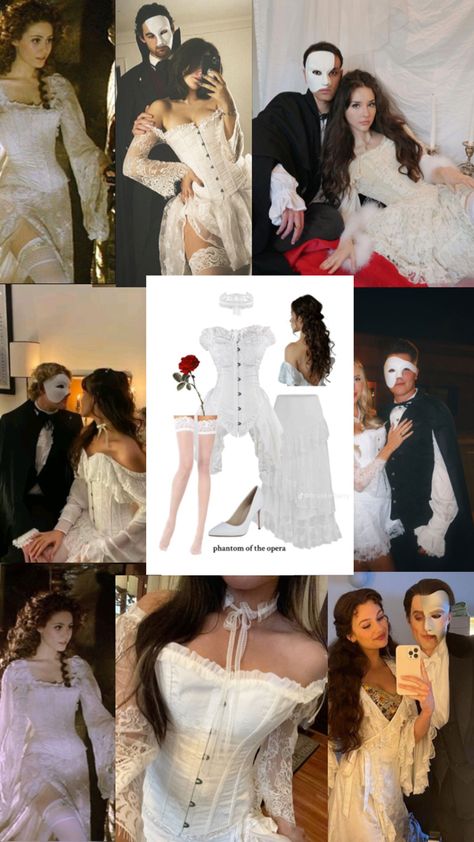 Christine Phantom Of The Opera Costume, Opera Dress, Couple Cosplay, Halloween Social, Hallowen Ideas, Hot Halloween Outfits, Clever Halloween Costumes, Couples Halloween Outfits, Holloween Costume