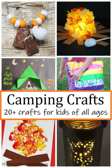 These fun camping crafts are perfect for summer #summercrafts #camping #kidscrafts Camping Theme School Activities, Summer Camp Camping Theme, Camping Toddler Crafts, Camping Lesson Plans For Toddlers, Easy Summer Activities For Kids, Adventure Crafts For Kids, Camping Kids Activities, Camping Themed Crafts, Camping Activities For Preschool