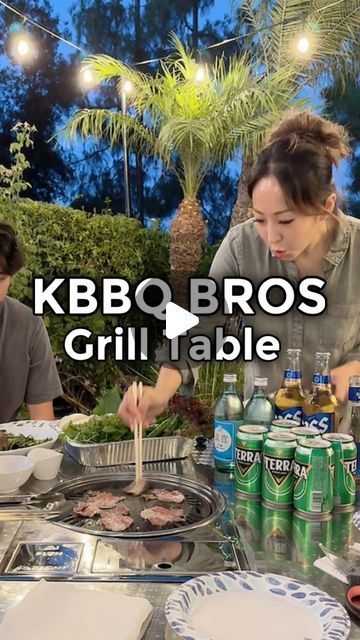 Jamie Kim | Best Food & Experience Blogger on Instagram: "🚨 New Hot Item Alert‼️  📤 Send this to someone who would love this!  This has been our family’s dream to eat Korean Barbecue at home like this 🔥🥩🏡  I love the round table with the grill in the center and the stool… reminds me of Korea. Such a vibe!   It was a perfect way to host my cousins from Canada! They loved it 🥰   I think it’ll be great a gift for dad or husband and anyone who wants to experience Korean style K-BBQ at home.   Just get meats, veggies and banchans from Korean market! Perfect for friends and family gatherings 🍻   👉 What I got: 🔘KBBQ Bros Grill Table Set $399 includes  1. Foldable Table  2. BBQ grill 3. Tong 4. Chopsticks x 2 5. Scissors  6. Grill changers + bottle opener 7. Butane gas 8. Table cover 9. K Korean Bbq Party At Home, Korean Bbq Table Diy, Korean Bbq Camping, Korean Grill Table, Korean Bbq Grill Table, Korean Buffet, Korean Bbq At Home, Korean Barbeque, Korean Bbq Grill