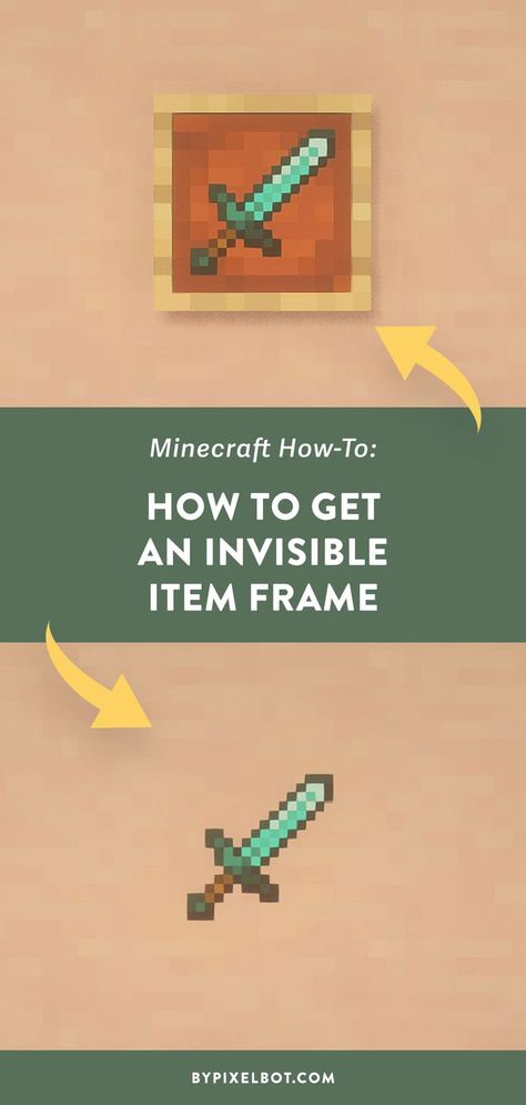 How to Get an Invisible Item Frame in Minecraft Simple Minecraft Builds, Minecraft Code, Minecraft Commands, Simple Code, How To Make Frames, Minecraft Drawings, Simple Shed, Minecraft Cottage, Secret House