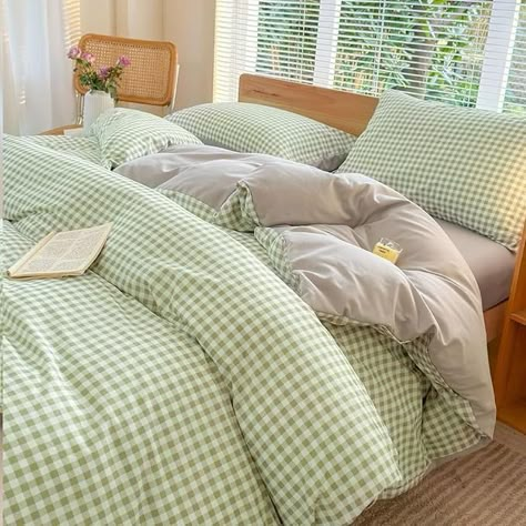 Amazon.com: NSNLGSGC Sage Green Gingham Duvet Cover Set Queen, Grid Simple Geometric Square Pattern Comforter Cover,Soft Plaid Washed Microfiber Bedding Cover(3PCS,Queen) : Home & Kitchen Duvet Cover Amazon, Green Gingham Bedding, Gingham Duvet Cover, Sage Bedding, Gingham Bedding, Plaid Bedding, Pattern Comforter, Green Gingham, Green Bedding