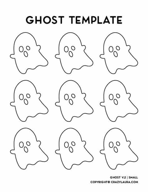 Every holiday comes with cute and creative craft nights! Check out this free ghost template printable sheet with four different versions for your next activity with the kids! Chocolate Template, Recipe Template Printable, Ghost Template, Halloween Sugar Cookies Decorated, Royal Icing Templates, Macaron Template, Crazy Laura, Halloween Ghost Decorations, Royal Icing Transfers