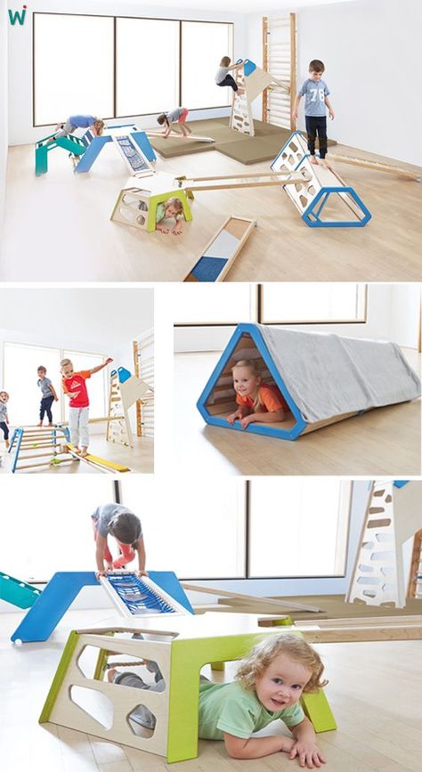 Toddler Gym, Kindergarten Interior, Play Zone, Climbing Triangle, Toddler Climbing, Kids Indoor Playground, Kids Gym, Indoor Kids, Montessori Furniture