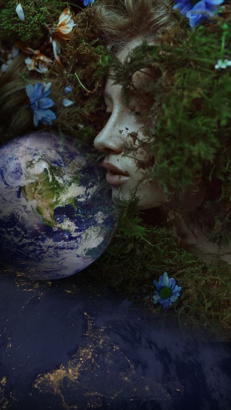 gaia #aesthetic #collageart #myfirstshuffle Gaia Aesthetic, Gaia Goddess, Esoteric Art, Spiritual Love, Stay Weird, Earth Angel, Diy Resin Art, + Core + Aesthetic, Environmental Art