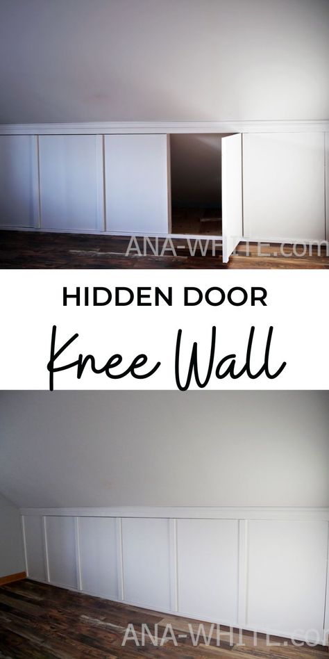 Knee Wall Storage, Attic Bedroom Storage, Eaves Storage, Slanted Walls, Attic Doors, Knee Wall, Attic Closet, Pony Wall, Slanted Ceiling