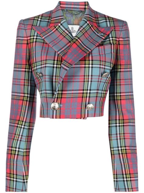 Vivienne Westwood Tartan, Vivienne Westwood Logo, Cut Out Jeans, Detailing Logo, Designer Blazers, Blazer Designs, Fashion Inspiration Design, Dolce E Gabbana, Cotton Cardigan