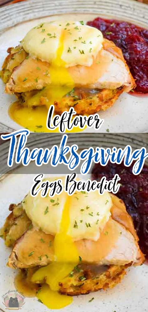 Thanksgiving Eggs, Leftover Turkey Breakfast, Thanksgiving Leftover Breakfast, Stuffing Waffles, Leftover Breakfast, Eggs Benedict Recipe, Thanksgiving Brunch, Leftover Thanksgiving, Thanksgiving Leftover