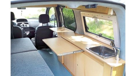 Renault Kangoo Camper, Kangoo Camper, Van Camping, Tiny Spaces, Space Decor, Camping Car, Caravan, Car Door, Van Life