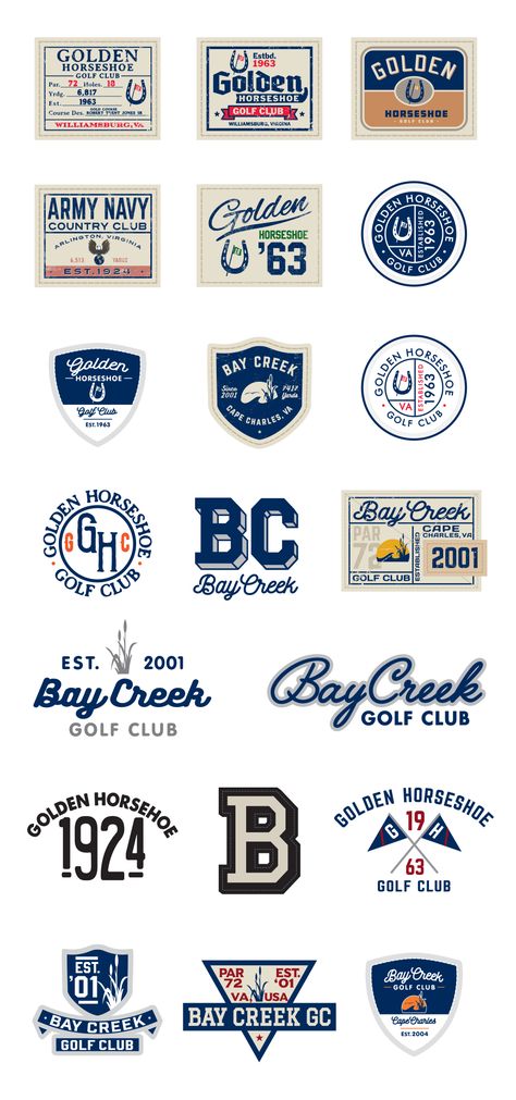 Vintage Golf Logo Design, Varsity Logo Design, Collegiate Graphic Design, Golf Logo Design Ideas, Vintage Sports Logo, Golf Typography, Golf Branding, Collegiate Design, Sticker Design Ideas