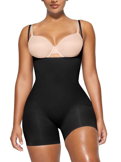 YIANNA Sculpting Bodysuit for Women Tummy Control Seamless Shapewear Scoop Neck Thong Body Shaper Sculpting Bodysuit, Fashionable Aesthetic, Top Aesthetic, Shapewear For Women, Open Bust, Straight Jacket, Shapewear Bodysuit, Tummy Tucks, Women's Shapewear