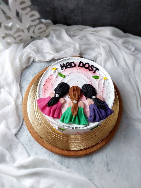 Birthday Cake For Friendship, Best Friends Birthday Cakes, Cake Designs For Friends, Best Friend Cake Design, Bestie Cake Ideas, Friendship Cake Design Friends, Cake For Best Friend Girl, Best Friend Birthday Cake Ideas, Best Friend Cake Ideas