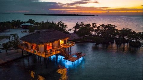 Thatch Roof, Dock Lighting, Private Chef, Thatched Roof, Private Island, Blue Lagoon, 2 Bed, Belize, All Inclusive