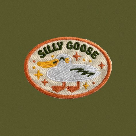 Silly Goose Patch - Etsy Things To Put Patches On, Hats With Patches, Patch Design Ideas, Jackets With Patches, Patches Aesthetic, Aesthetic Patches, Patches Ideas, Patch Aesthetic, Animal Patches