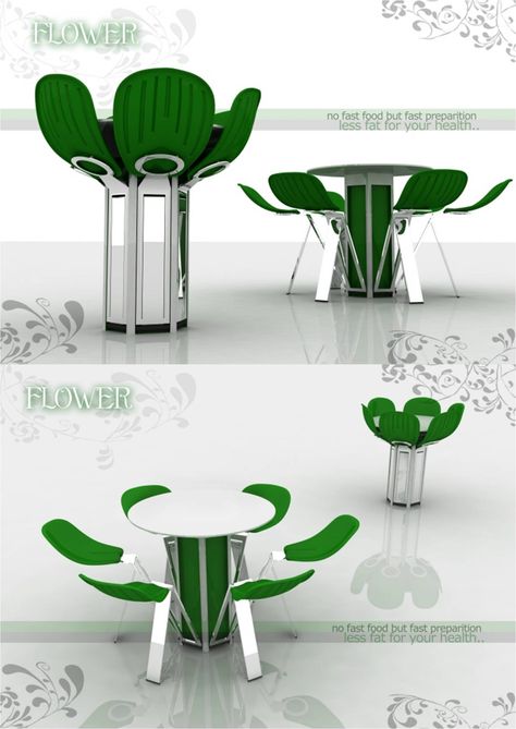 Flower Bloom conceptual furniture design by Fatih Can Sarıöz, an industrial product designer from Istanbul, Turkey Bionic Design, Smart Furniture, Funky Furniture, Creative Furniture, Design Del Prodotto, Conceptual Design, Space Saving Furniture, Design Living Room, Unique Furniture