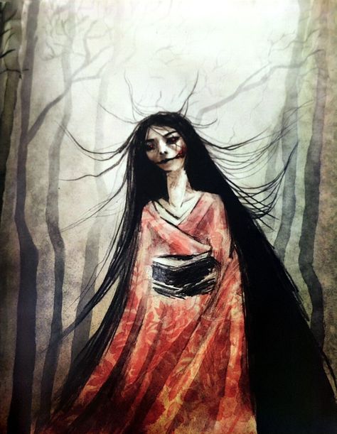 #japanese #horror #history #mythology #Heia Japanese Urban Legends Art, Kuchisake Onna Art, Angura Kei, Japanese Expressions, Kuchisake Onna, Japanese Urban Legends, Kanji Characters, Japanese Mythology, Japanese Horror