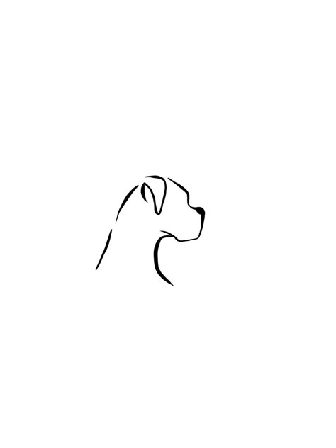 Boxer Outline Drawing, Dog Tattoo Boxer, Boxer Line Tattoo, Boxer Dog Tattoo Ideas Simple, Small Boxer Dog Tattoos, Boxer Memorial Tattoo, Boxer Dog Silhouette Tattoo, Dog Boxer Tattoo, Boxer Dog Ear Tattoo