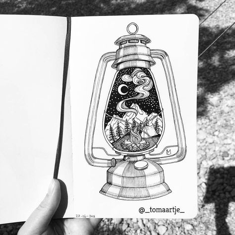 Camping Tattoo - Buy while it is still available - So act right now! Click to visit! Farm Kitchen Ideas, Camping Tattoo, Camping Drawing, Lantern Tattoo, Camping Photo, Unique Drawings, Camping Glamping, Ink Drawings, Tree Drawing