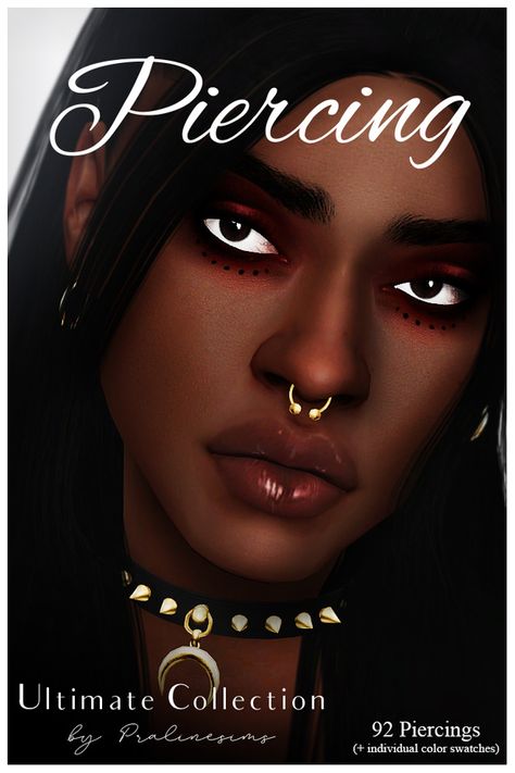 PIERCING Ultimate Collection | Pralinesims on Patreon Sims 4 Cc Piercings Nose, Ts4 Accessories, 4 Piercings, Piercing Face, Sims 4 Cc Accessories, Sims Accessories, Men's Piercings, Sims 4 Piercings, Sims 4 Tattoos