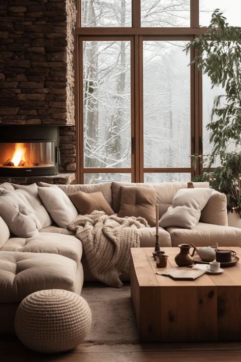 Cozy Living Room Warm, Nice Living Room, Dark Green Living Room, Loft Cabin, Lounge Room Ideas, Zen Interiors, Modern Rustic Living Room, Cozy Living Room Ideas, Living Room Warm