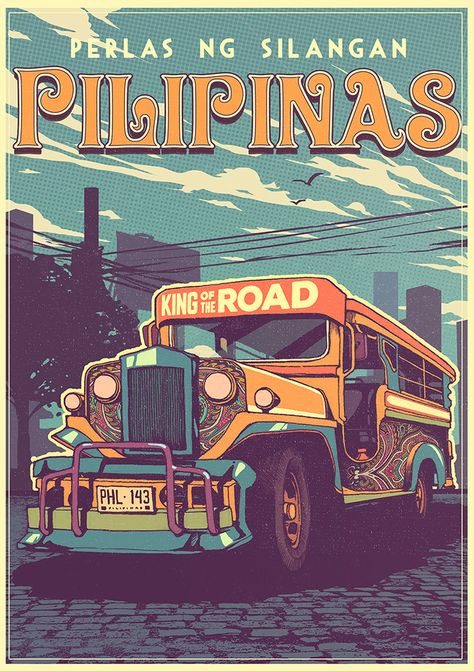 Design Deals - Tatak Pinoy Rides on Behance Philippine Culture Poster, Wikang Pambansa, Retro Posters For Room, Retro Futurism Art, Posters For Room, Futurism Art, Filipino Art, Philippine Art, Philippines Culture