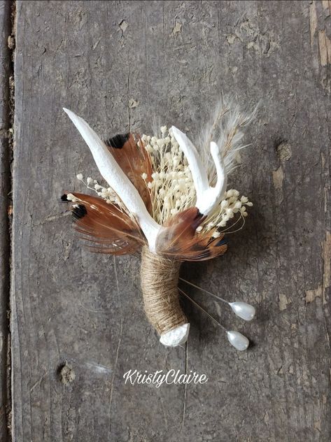 Antler Boutonniere, Country Western Wedding, Antler Wedding, Western Themed Wedding, Viking Wedding, Country Theme Wedding, Boda Mexicana, Dream Wedding Ideas Dresses, Future Wedding Plans