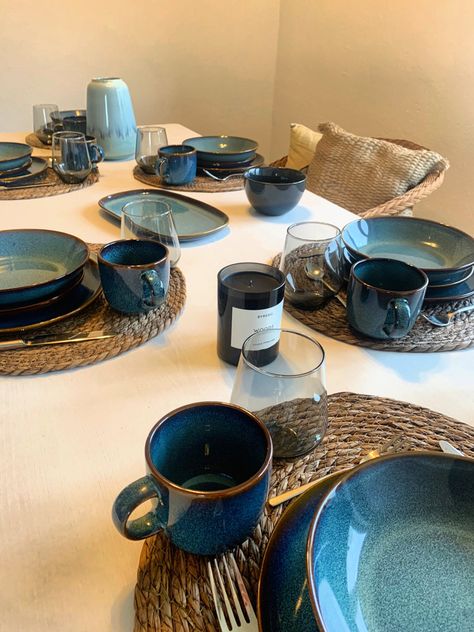 Table ware GLADELIG IKEA Blue Nordic Table Setting, Ikea Dinnerware, Blue Dinnerware Sets, Brown Dinnerware, Crockery Set, Diner Table, Lunch Table, Blue Dinner Plates, Dining Ware