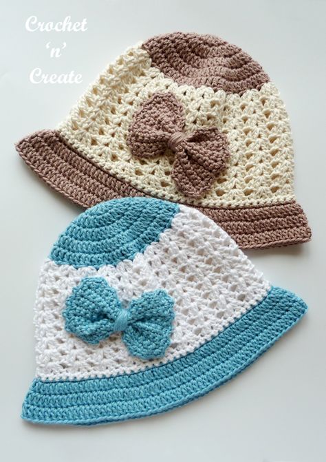 Pilusos A Crochet, Baby Hat Free Crochet Pattern, Crochet Baby Cap, Crochet Hairband, Crochet Hat With Brim, Crochet Summer Hats, Crochet Sun Hat, Crochet Hat Free, Crochet Beanie Pattern