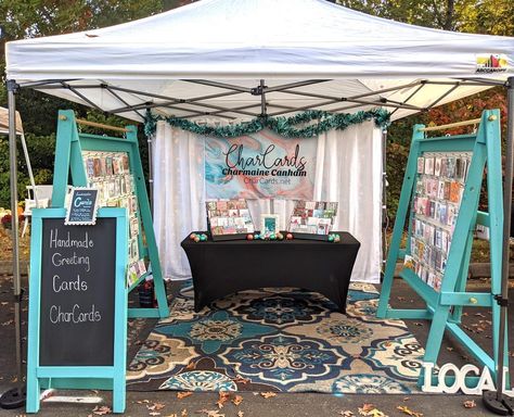 Vendor Tent Signage, Vendor Canopy Ideas, Business Tent Set Up, Tent Booth Design, Stand Bazar Ideas School, Small Business Booth, Outdoor Vendor Booth Ideas, Boutique Vendor Booth Ideas, Booth Set Up Ideas