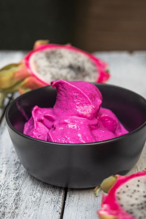 Check out Tommy's Dragonfruit Ice Cream! It's a super tasty treat that's ridiculously easy to make in your Vitamix. You and your fam will absolutely love it! Great for enjoying sweet moments with the people you care about. Share the dessert love! Dragon Fruit Sorbet Recipe, Vitamix Strawberry Ice Cream, Vitamix Vanilla Ice Cream, Vitamix Nicecream, Mango Dragonfruit Smoothie, Vegan Vitamix Recipes, Vitamix Blender, Vitamix Recipes, Vanilla Coconut