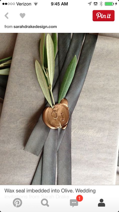 Fitness Meals, Brown Paper Packages, Creative Gift Wrapping, Sealing Wax, Creative Furniture, Olive Leaf, Pretty Packaging, Wax Stamp, Wrapping Ideas