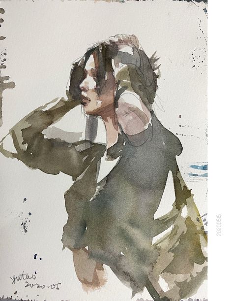 Aaron Coberly, Figurative Kunst, Watercolour Inspiration, Watercolor Painting Techniques, Cat Air, 수채화 그림, Watercolor Art Lessons, Inspiring Art, Sketch Painting