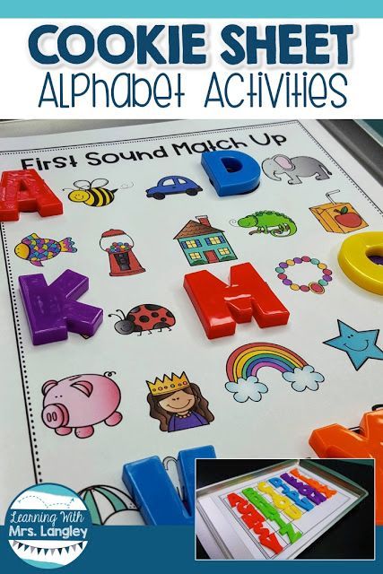 Alphabet Cookie Sheet Activities, Magnetic Letters On Cookie Sheet, Cookie Sheet Activities Preschool, Magnetic Alphabet Letters Activities, Alphabet Games For Kindergarten, Kindergarten Intervention, Cookie Sheet Activities, Abc Centers, Alphabet Centers