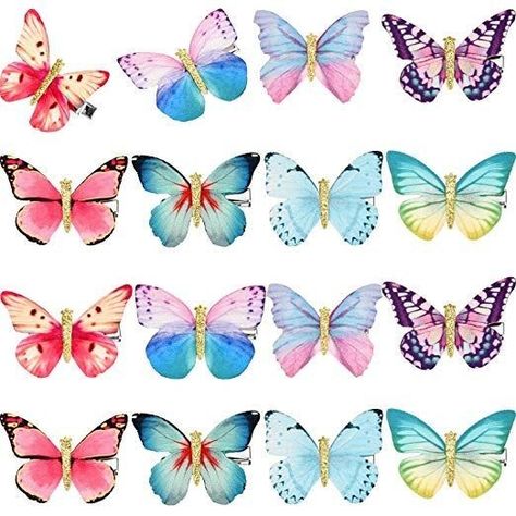 Butterfly Hair Clips, Birthday Cake Topper Printable, Butterfly Printable, Butterfly Illustration, Butterfly Clip Art, Bright Fashion, Baby Hair Clips