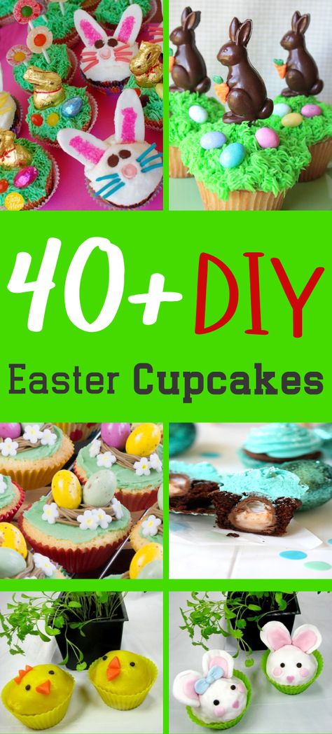 40+ DIY Easter Cupcakes that you can make and bake for easter time. Lots of fun variations #Easter #cupcakes #recipes Easter Decorated Cupcakes, Easter Cupcakes For Kids, Easter Cupcake Ideas Easy, Easter Cupcakes Ideas, Easter Cupcake Decorating Ideas, Easter Cupcake Ideas, Easter Cupcakes Decoration, Peeps Crafts, Easter Cupcakes Easy