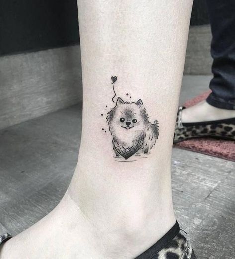 Small Dog Tattoos, Tattoo Placements, Dog Memorial Tattoos, Tattoo Dog, Zestaw Ikon, Cute Tats, Dog Line, Best Friend Tattoos, Pomeranian Dog