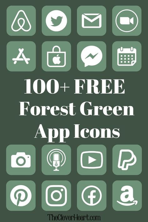 green app icons Forest Green App Icons, Sage Green App Icons, Green App Icons, Android Icons, Ipad Essentials, Cute Home Screens, Free Ipad, Ipad Background, Screen Icon